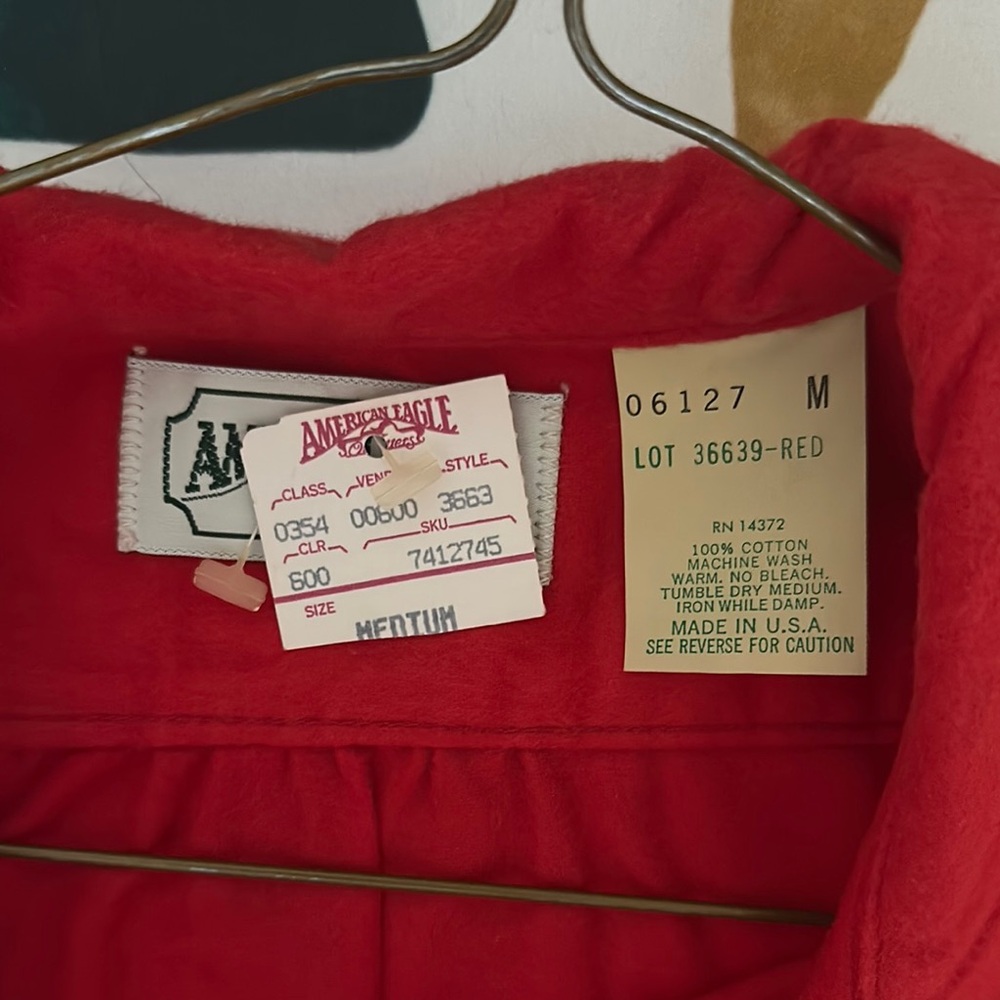 American Eagle Vintage Red Long Sleeve Welding Shirt